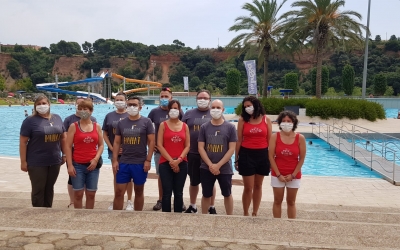 L'alcaldessa de sabadell, Marta Farrés i regidors de govern i d'oposició al Mulla't per l'Esclerosi Múltiple | Raquel García